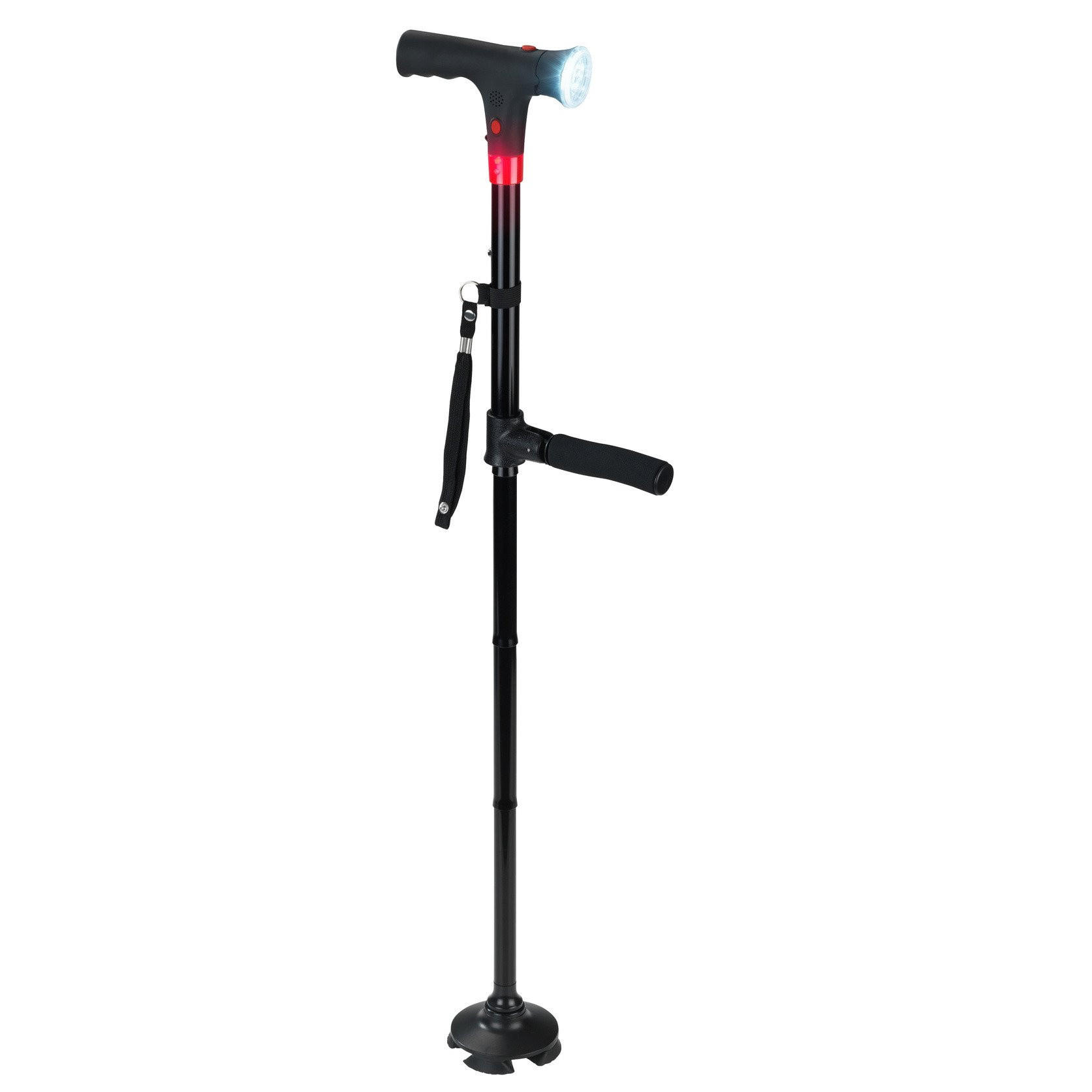 SPAZIERSTOCK mit LED-Licht - Schwarz, Metall (16/98/10cm) - Maximex