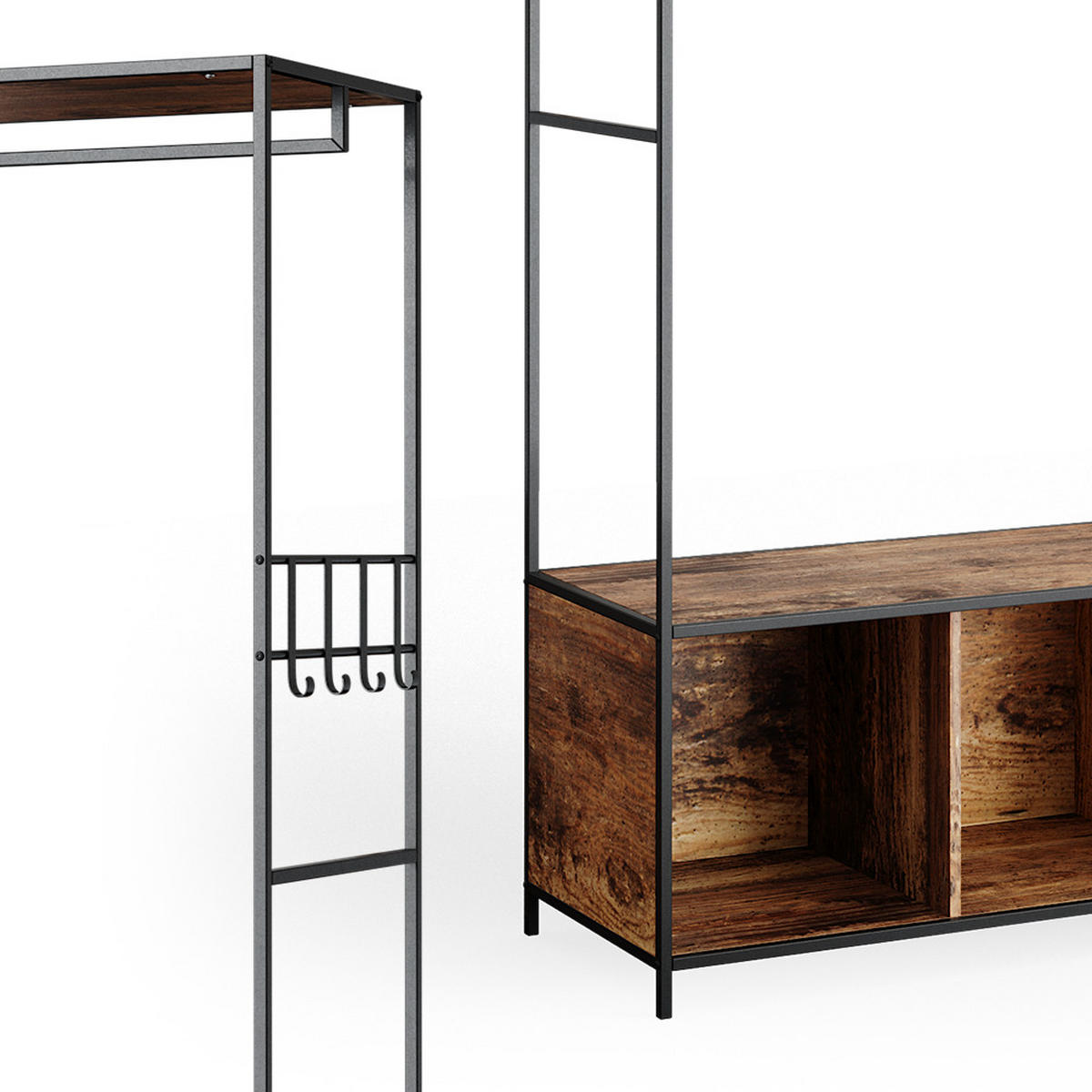 KLEIDERSCHRANK Fyrk Eiche rustikal 119.5 x 189 cm - Wildeiche/Braun, Holzwerkstoff (119.5/189/44cm) - Vicco