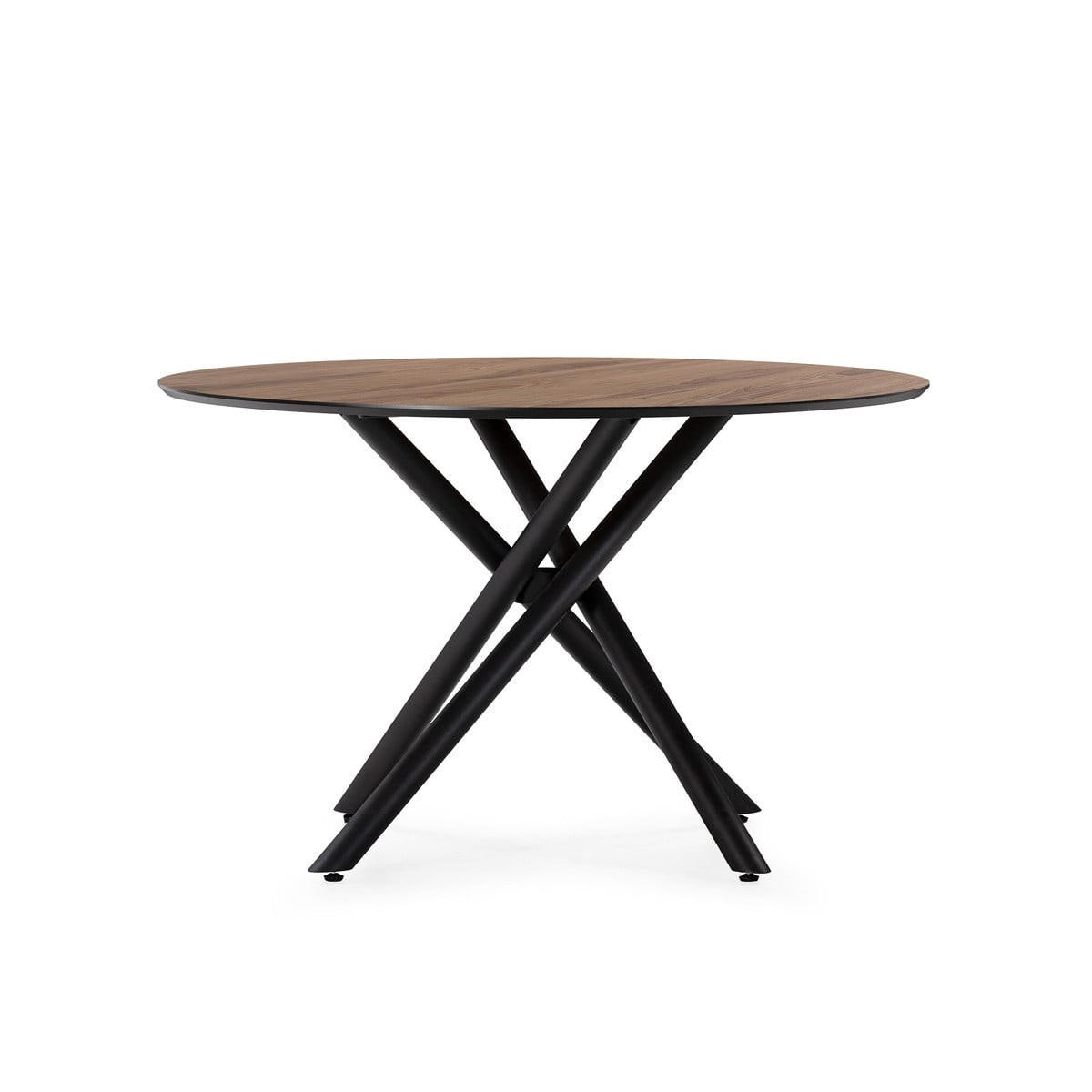 ESSTISCH mit Metallbeinen 120/76/120 cm - Nussbaumfarben, Holzwerkstoff (126/120/76cm) - Calicosy