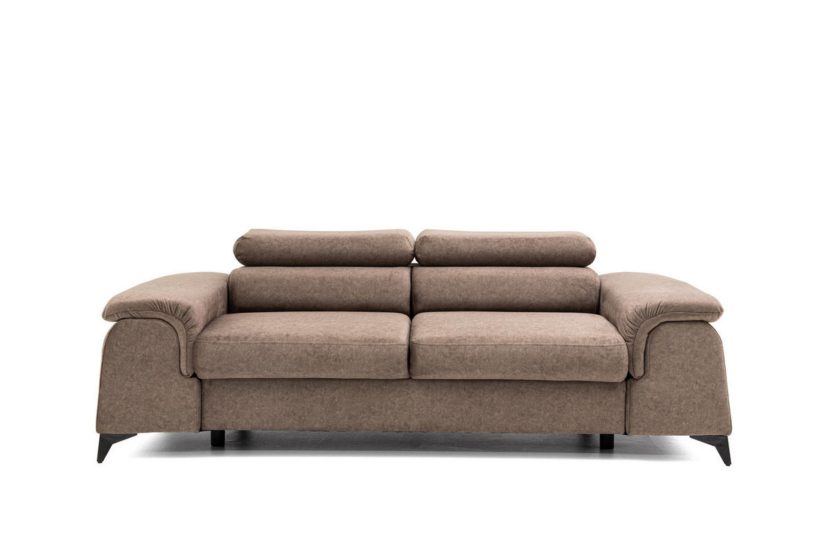 2-SITZER-SOFA PLAZA 200 cm Velours Braun - Schwarz/Braun, Holz/Textil (200/90/100cm) - Muffo