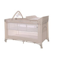REISEBETT Torino plus 2 hellbraun Wickelauflage Spielbogen Räder faltbar - Beige, Kunststoff (70/127cm) - Lorelli