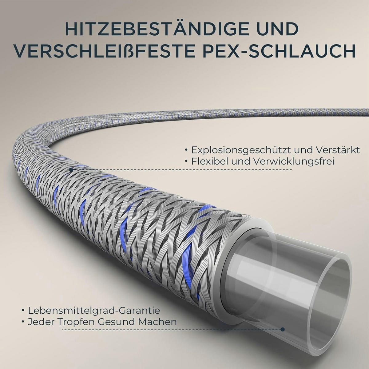 KÜCHENARMATUR mit Brause poliert Chrom - Silberfarben, Metall (12/12/19cm)