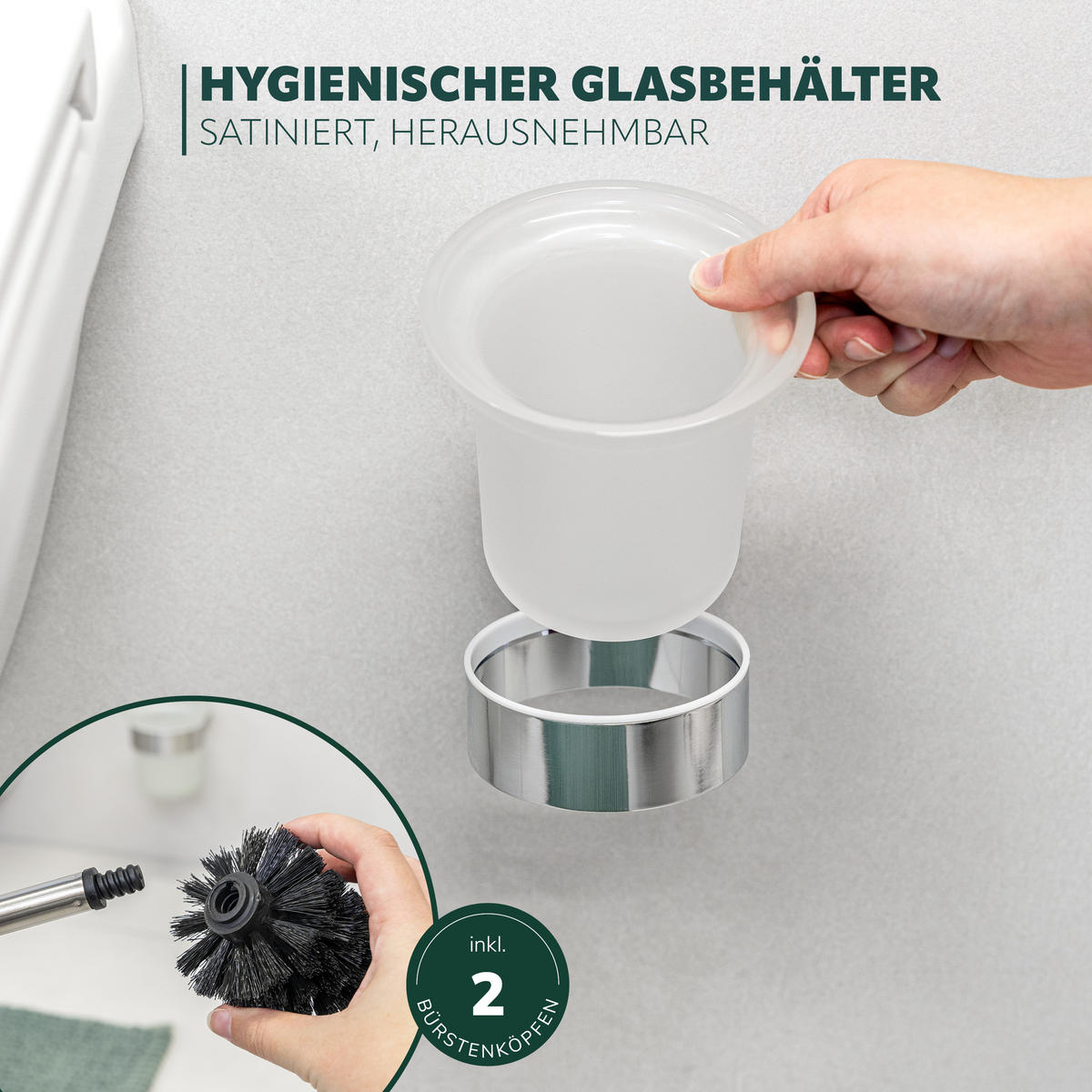 BADEZIMMER-ZUBEHÖR-SET LUCENTE 3tlg, Edelstahl, verchromt - Chromfarben, Metall (11.5/35/14.5cm) - bremermann