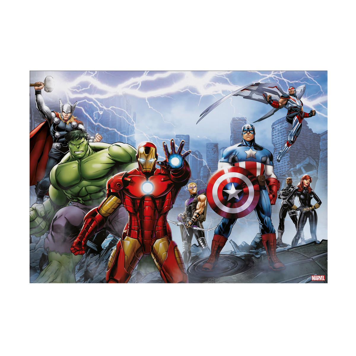 LEINWANDBILD Marvel Avengers Unleashed - Leinwand 70x50cm - Multicolor, Holzwerkstoff (50/70cm) - Marvel