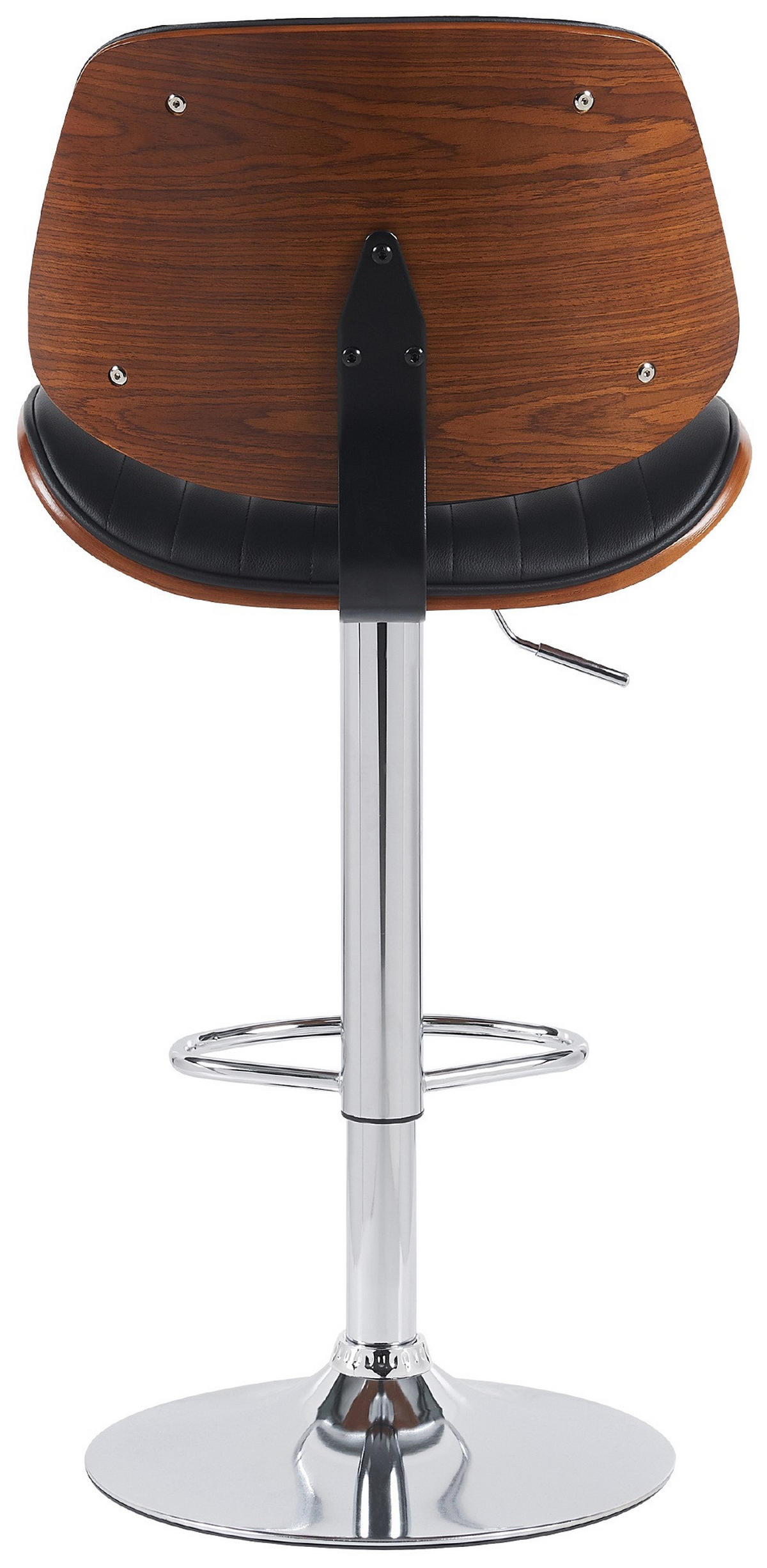 BARHOCKER 2er Set Losan Kunstleder Walnuss/schwarz Schwarz Dunkelbraun Silber - Schwarz, Leder/Metall (50/94/50cm) - DELUKE