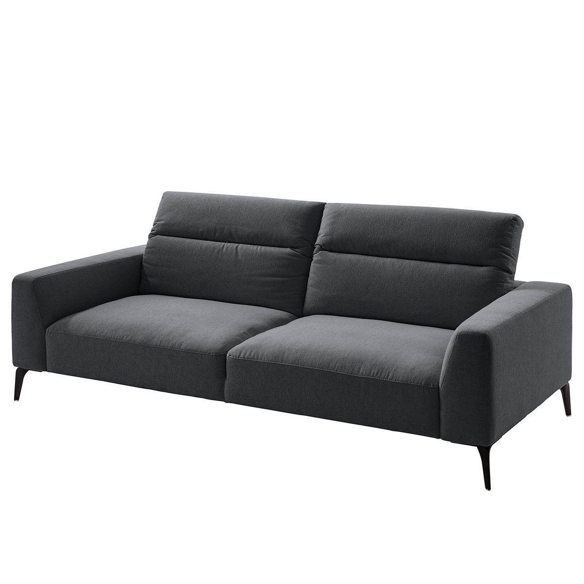 3-SITZER SOFA - Anthrazit/Schwarz, Textil/Metall (233/73/107cm) - home24