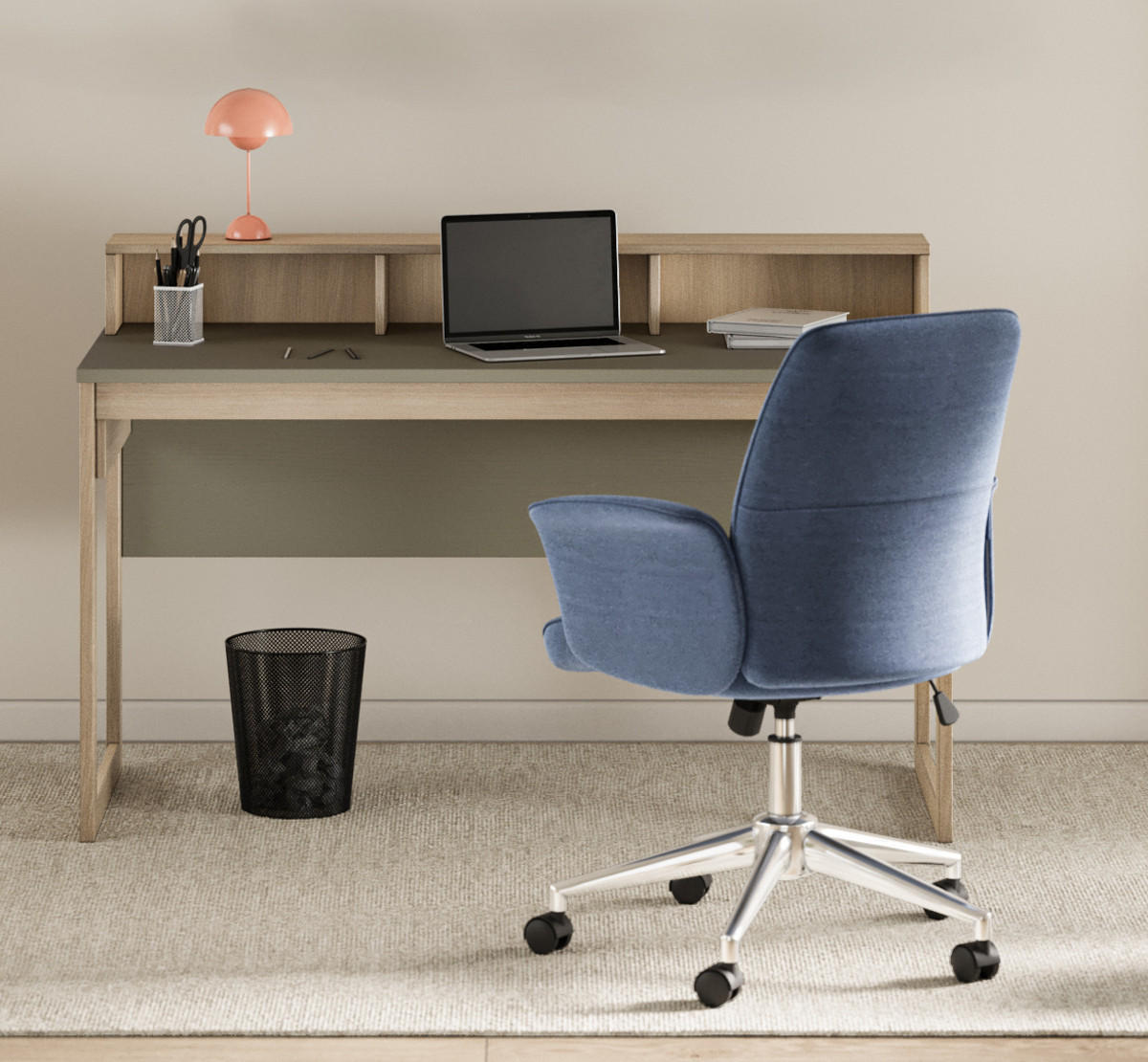 SCHREIBTISCH Salbei grün, Eiche, Laptoptisch skandinavisch 120 cm - Salbeigrün/Eichefarben, Holzwerkstoff (60/120/91cm) - Furn.Design