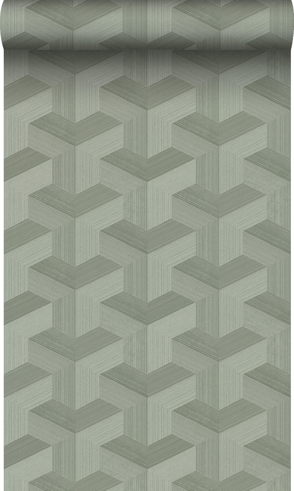 TAPETE 3D-Muster 50 x 900 cm - Grün, Papier (50/900cm) - Origin Wallcoverings