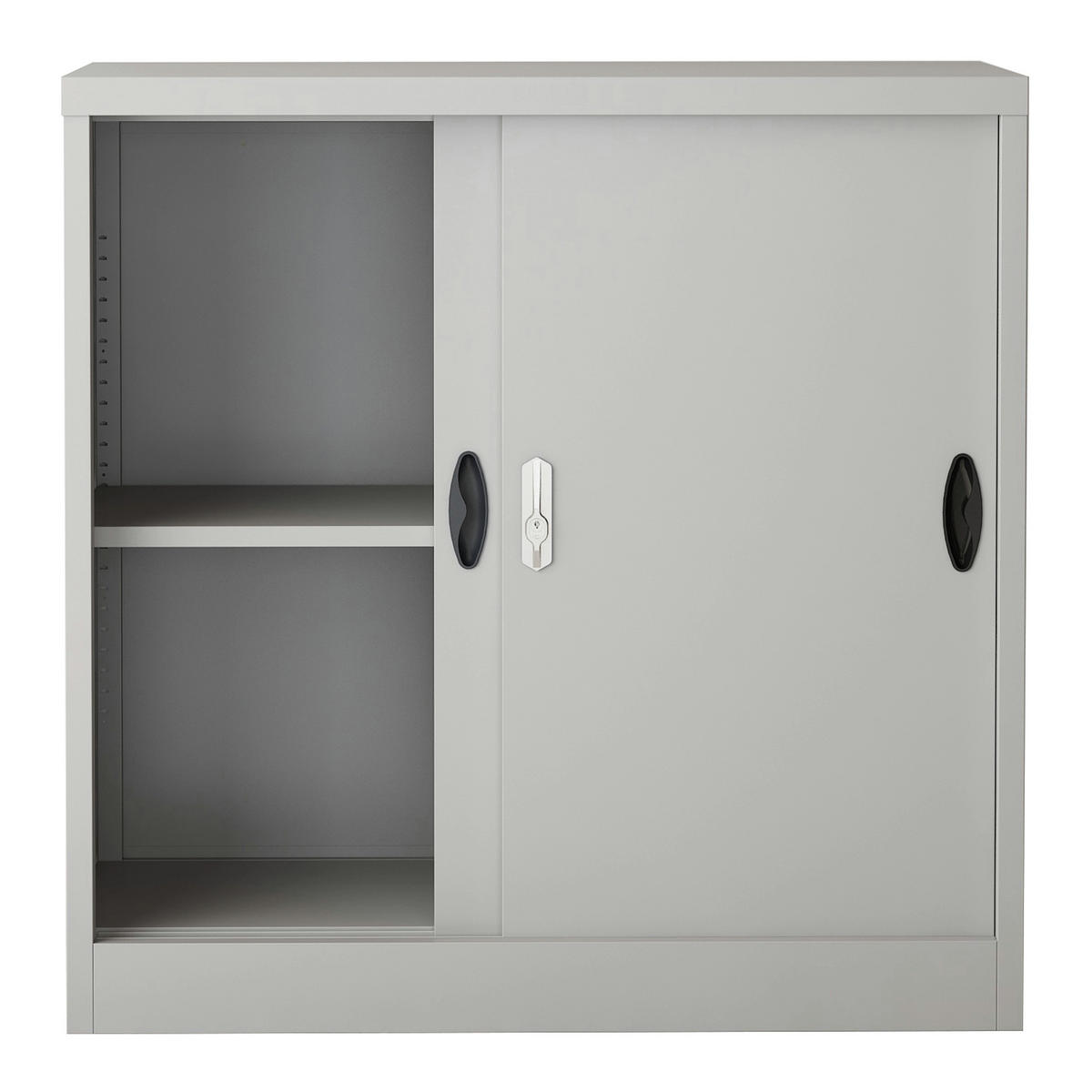AKTENSCHRANK Rieti - Hellgrau, Metall (90/90/40cm) - [en.casa]