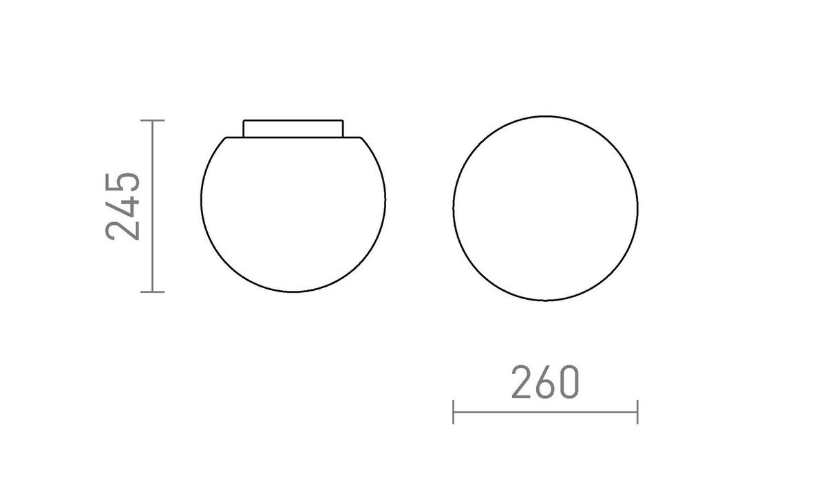 DECKENLEUCHTE BOLLY 26 Opalglas 15 W IP44 - Chromfarben, Glas (26/26/24.5cm) - Rendl