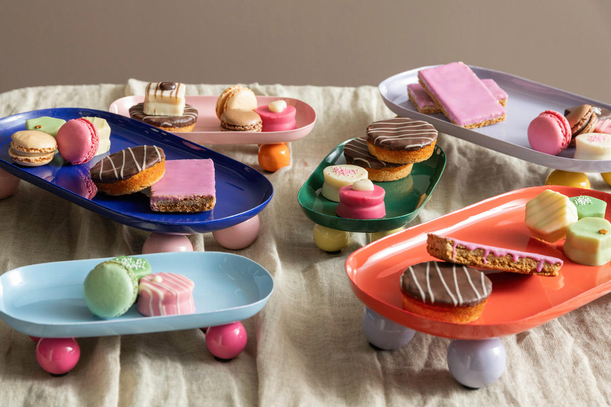 SERVIERTABLETT Double Funky Blau 39/16/6 cm - Blau, Metall (16/6/39cm) - Present Time