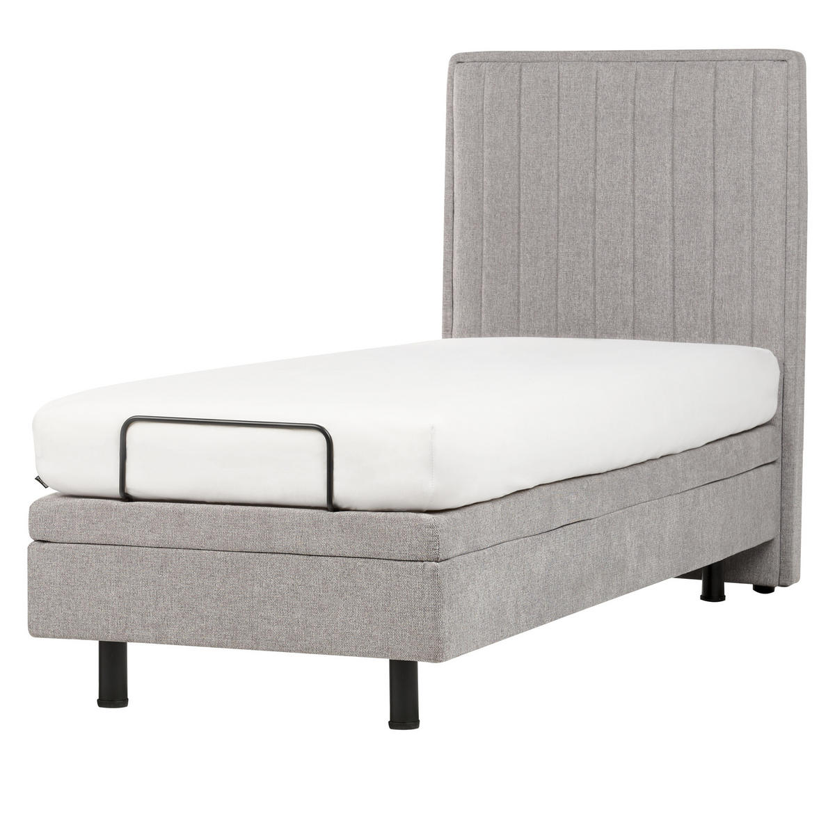 BETT 80/200 cm Hellgrau Duke II - Hellgrau, Textil (80/200cm) - Beliani