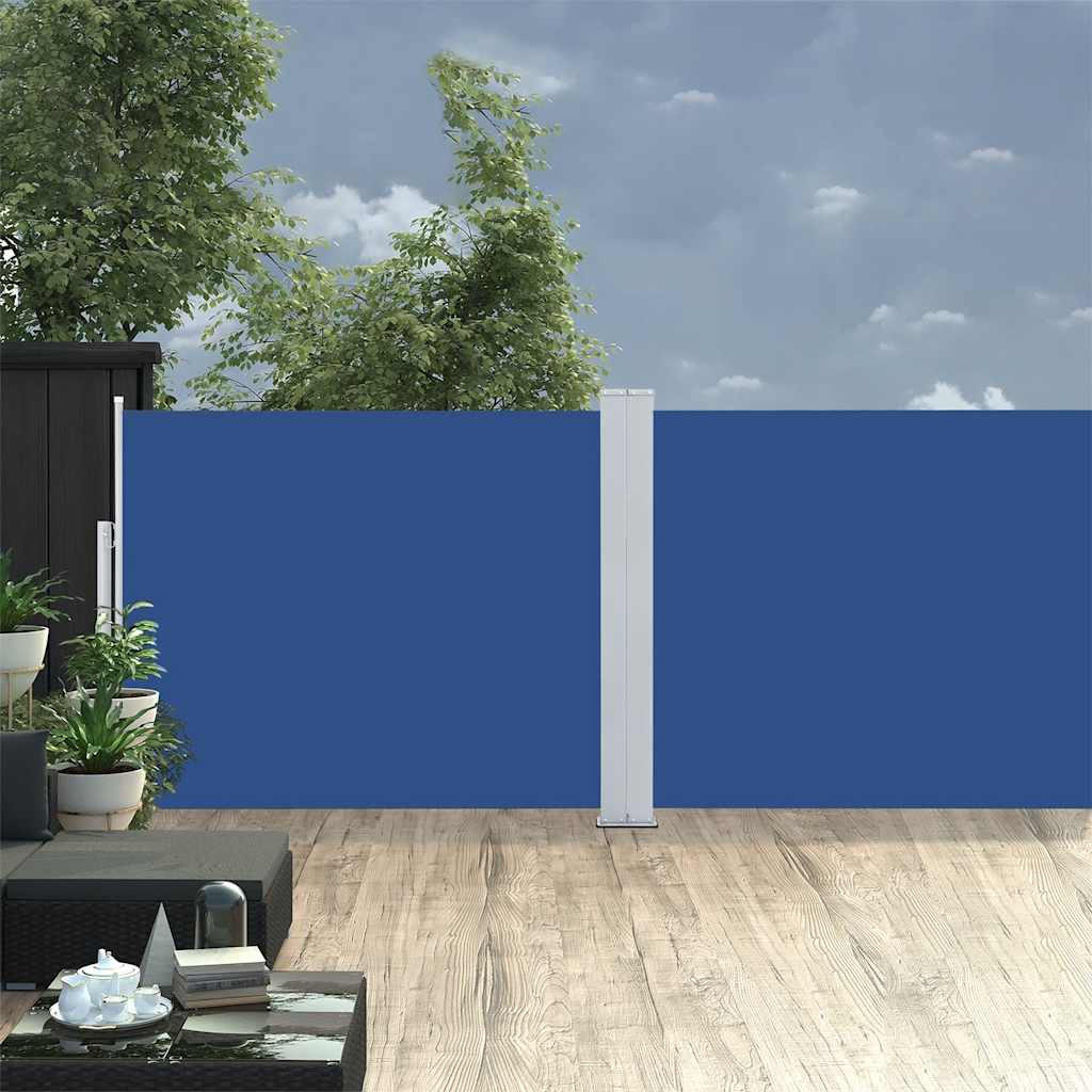 AUSZIEHBARE Seitenmarkise 170x1200 cm Blau - Blau, Textil (170/170/1200cm) - furnicato