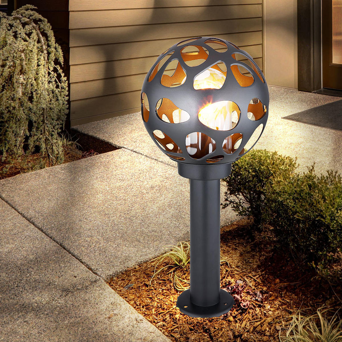 LED WEGELEUCHTE HILARIO Aluminium Anthrazit - Anthrazit, Metall (20/20/45cm) - Globo Lighting