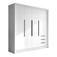 DREHTÜRENSCHRANK KLARI Weiß Schubladen 200 cm - Weiß, Holzwerkstoff (200/215/59.5cm) - A&J MöbelLand