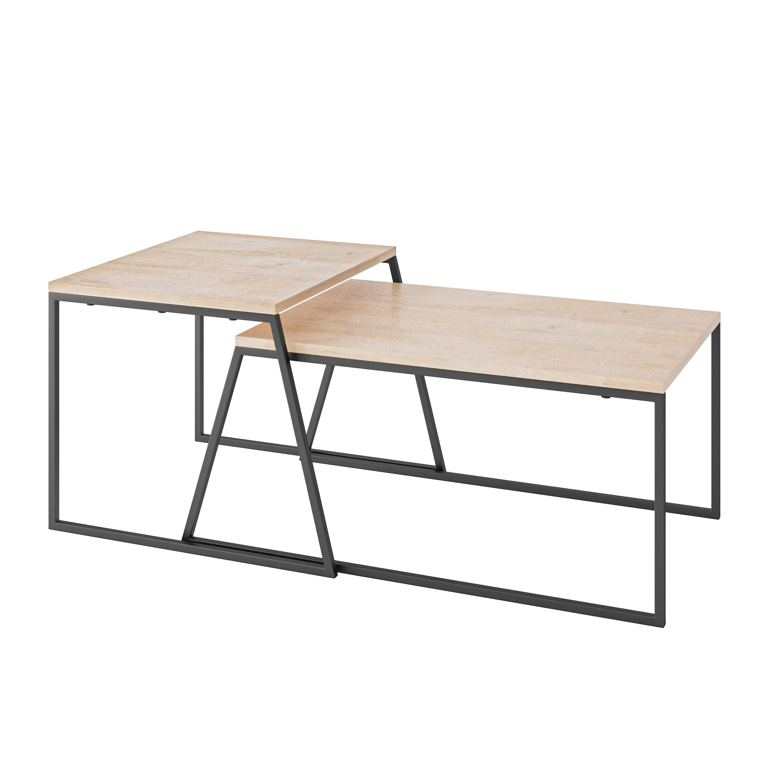 Decortie Couchtisch-Set Eiche 88x38x50 cm