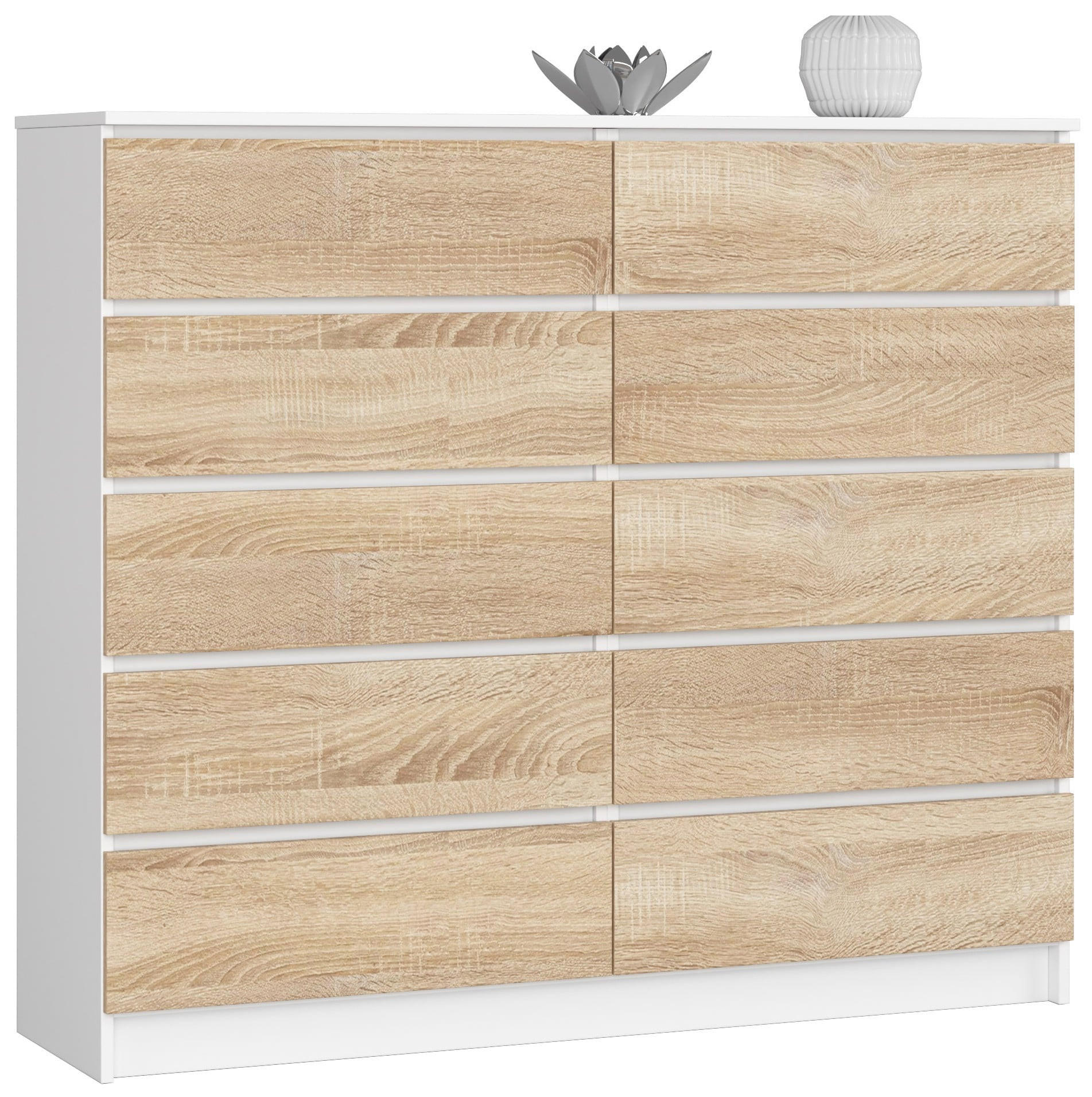 RAUMHIRSCH FURNITURE KOMODA bílá, dub Sonoma 121/138/40