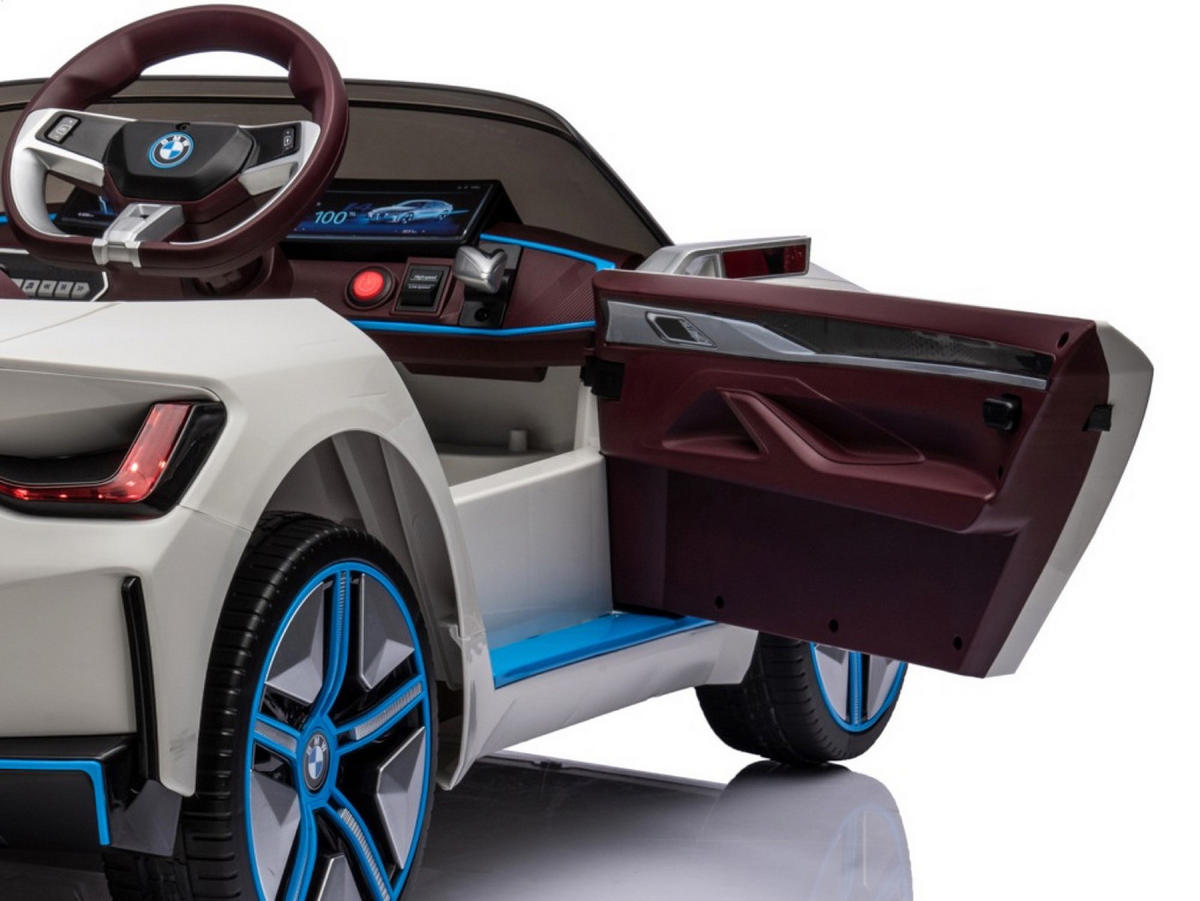 KINDER ELEKTROAUTO BMW i4 weiß - Weiß, Kunststoff (115/67/54cm) - TPFLiving