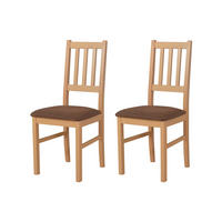STUHL Bos 4 (2er Set) - Braun/Sonoma Eiche, Holz (43/94/40cm) - Leaf Design