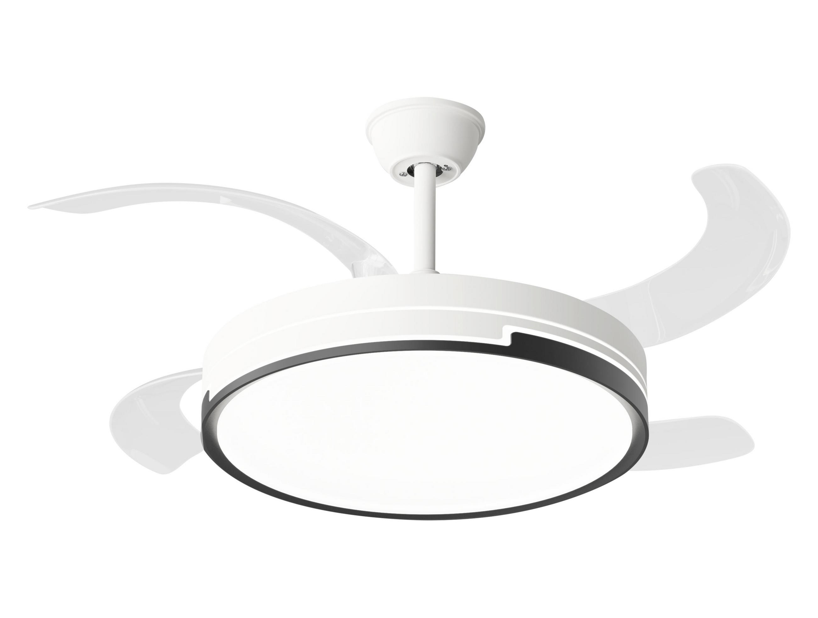 LED-DECKENLAMPE Weiß mit integriertem Ventilator 60 W - Weiß, Kunststoff (45/122/122cm) - Purline