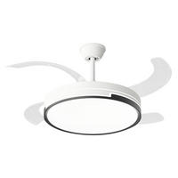 LED-DECKENLAMPE Weiß mit integriertem Ventilator 60 W - Weiß, Kunststoff (45/122/122cm) - Purline
