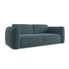 3-SITZER SOFA Samt Stoff Blau - Blau/Petrol, Kunststoff/Textil (210/74/105cm) - Makamii
