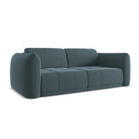 3-SITZER SOFA Samt Stoff Blau - Blau/Petrol, Kunststoff/Textil (210/74/105cm) - Makamii