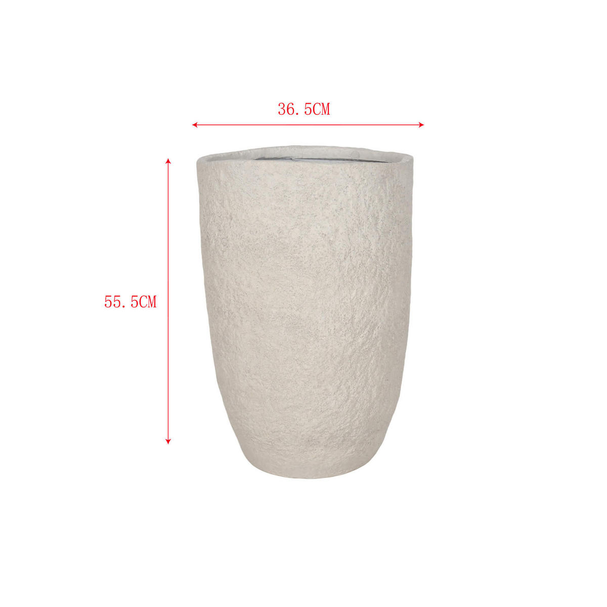 BLUMENTOPF Weiß 55,5/36,5/36,5 - Weiß, Stein (55.5cm) - Mobili Rebecca