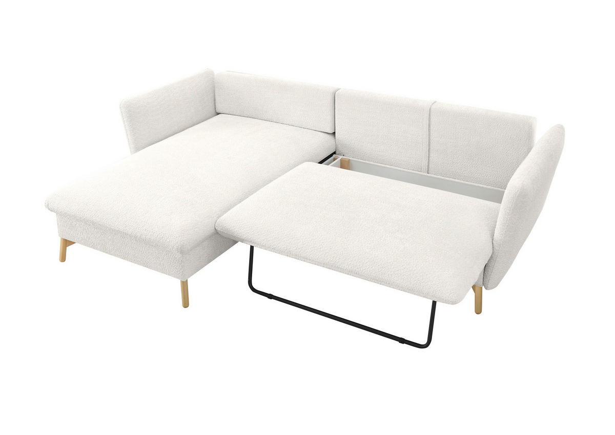 ECKSOFA S11 Ambriamo Weiß 258/91/167 cm Recamiere links - Weiß, Textil (167/258cm) - Livojo
