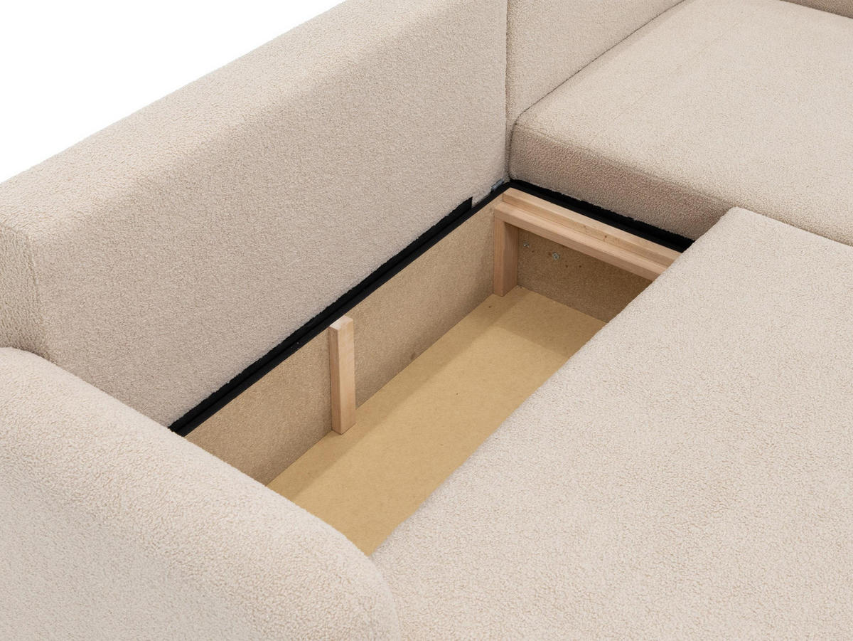 ECKSOFA Loridu Cord, Seite: Links - Schwarz, Holz/Kunststoff (250/174cm) - MIRJAN24