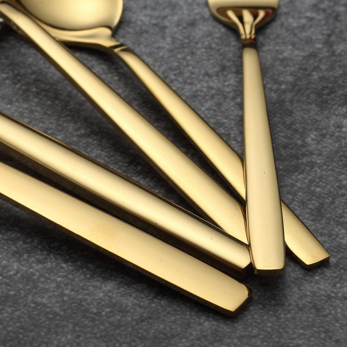 BESTECKSET 30-teilig Gold glänzend - Goldfarben, Metall