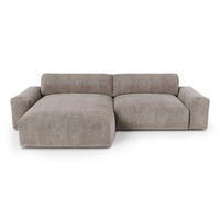 ECKSOFA LINKS Samt Taupe 310cm - Taupe, Textil (174/310cm) - Sia Home