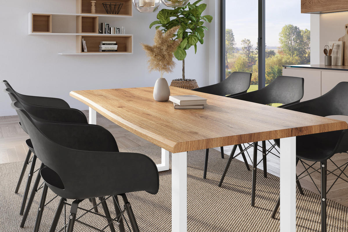 ESSTISCH JULIUS U - Wildeiche/Eichefarben, Holz (100/200/77cm) - SAM