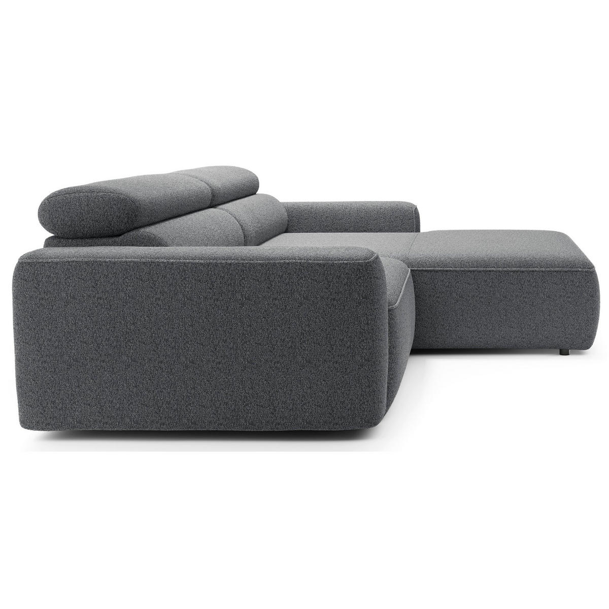 ECKSOFA Fando mit Schlaffunktion, L-Form, 4-Sitzer 252 cm, rechts Flechtstoff Grau - Schwarz/Grau, Holz/Kunststoff (182/252cm) - Selsey