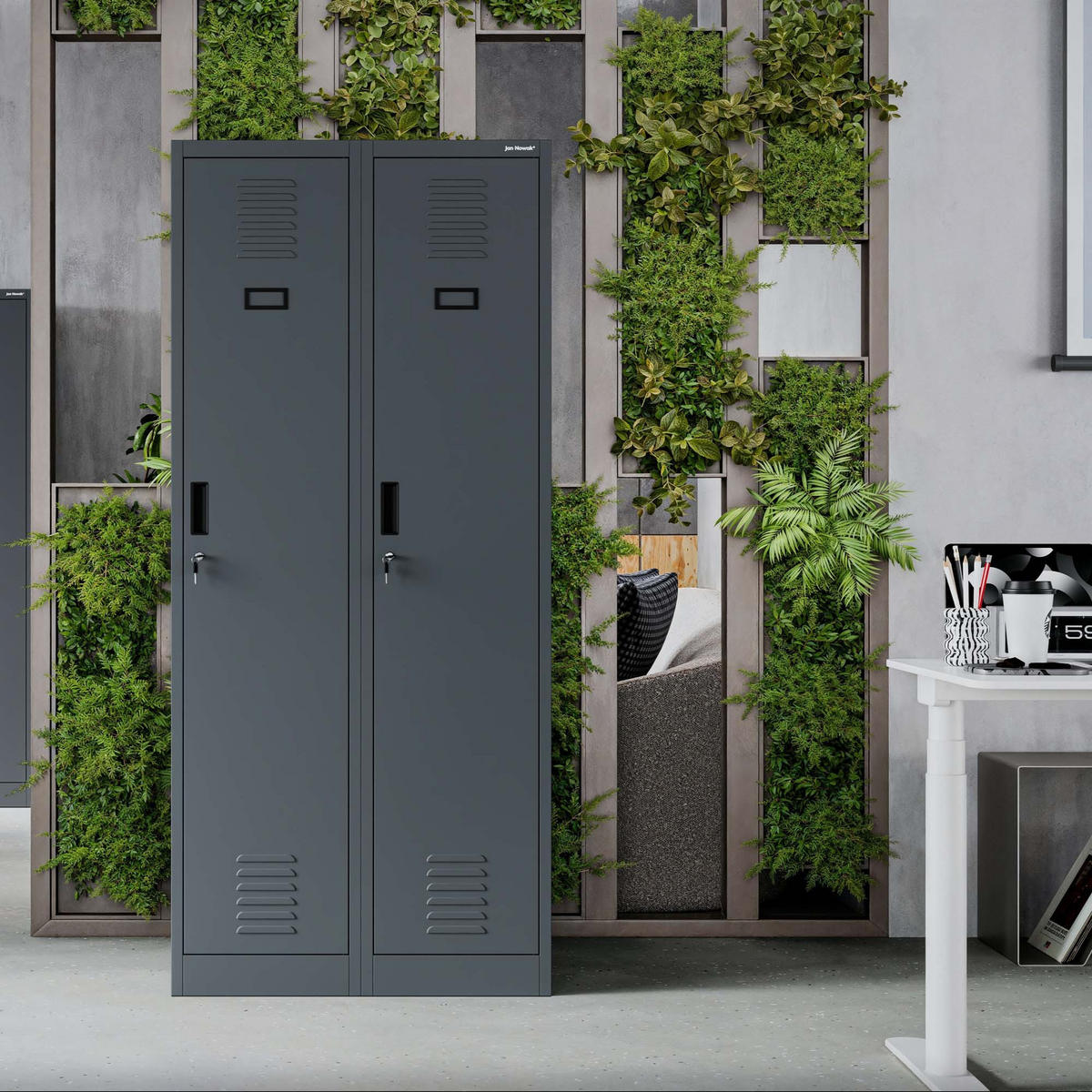 METALL-ARBEITSSCHRANK KACPER D600 - Anthrazit, Metall (80/180/60cm)