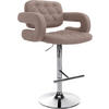BARHOCKER Stoff taupe - Taupe/Chromfarben, Textil/Metall (62/103/55cm) - CLP