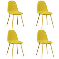 ESSZIMMERSTÜHLE 4 Stk. Senfgelb Samt 45*53.5*83cm - Gelb, Metall (45/83/53.5cm) - ZMH