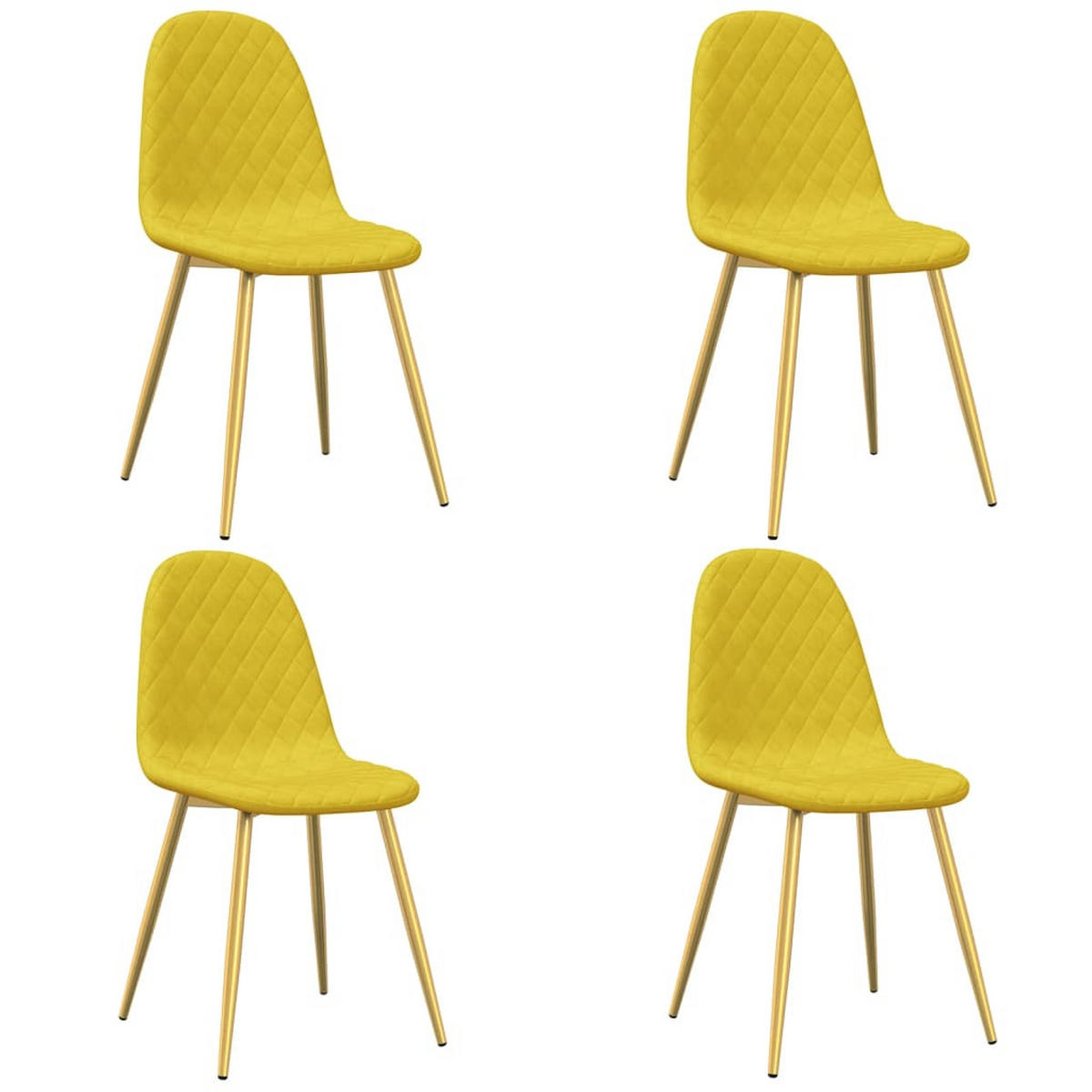 ESSZIMMERSTÜHLE 4 Stk. Senfgelb Samt 45*53.5*83cm - Gelb, Metall (45/83/53.5cm) - ZMH