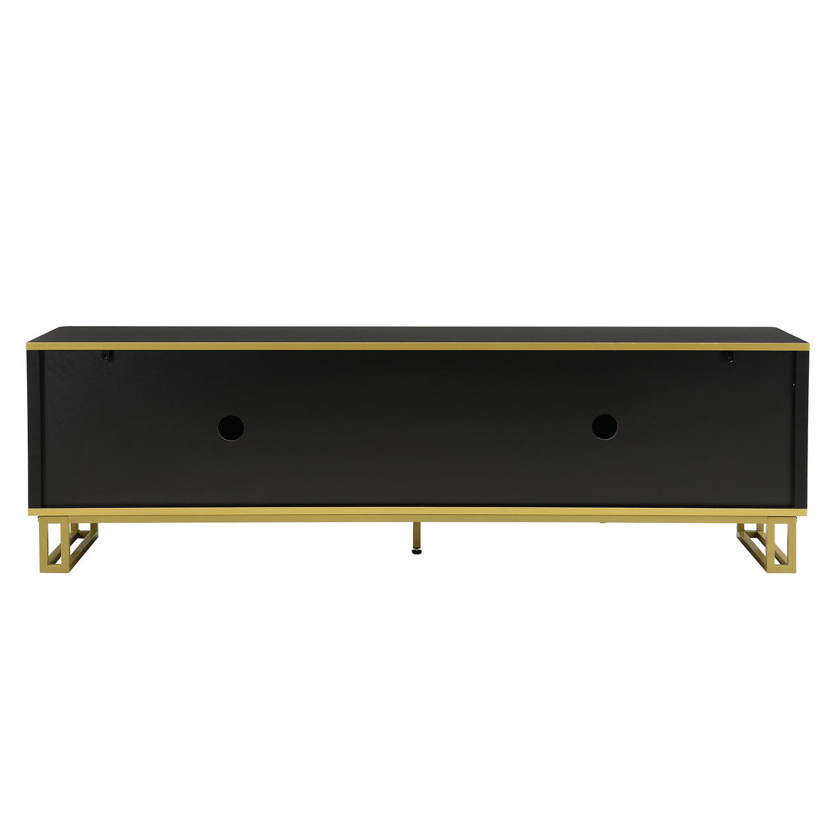 TV-SCHRANK 160cm 4 Türen geometrisch modern Stauraum - Schwarz, Holzwerkstoff (37.5/48/160cm) - FLIEKS