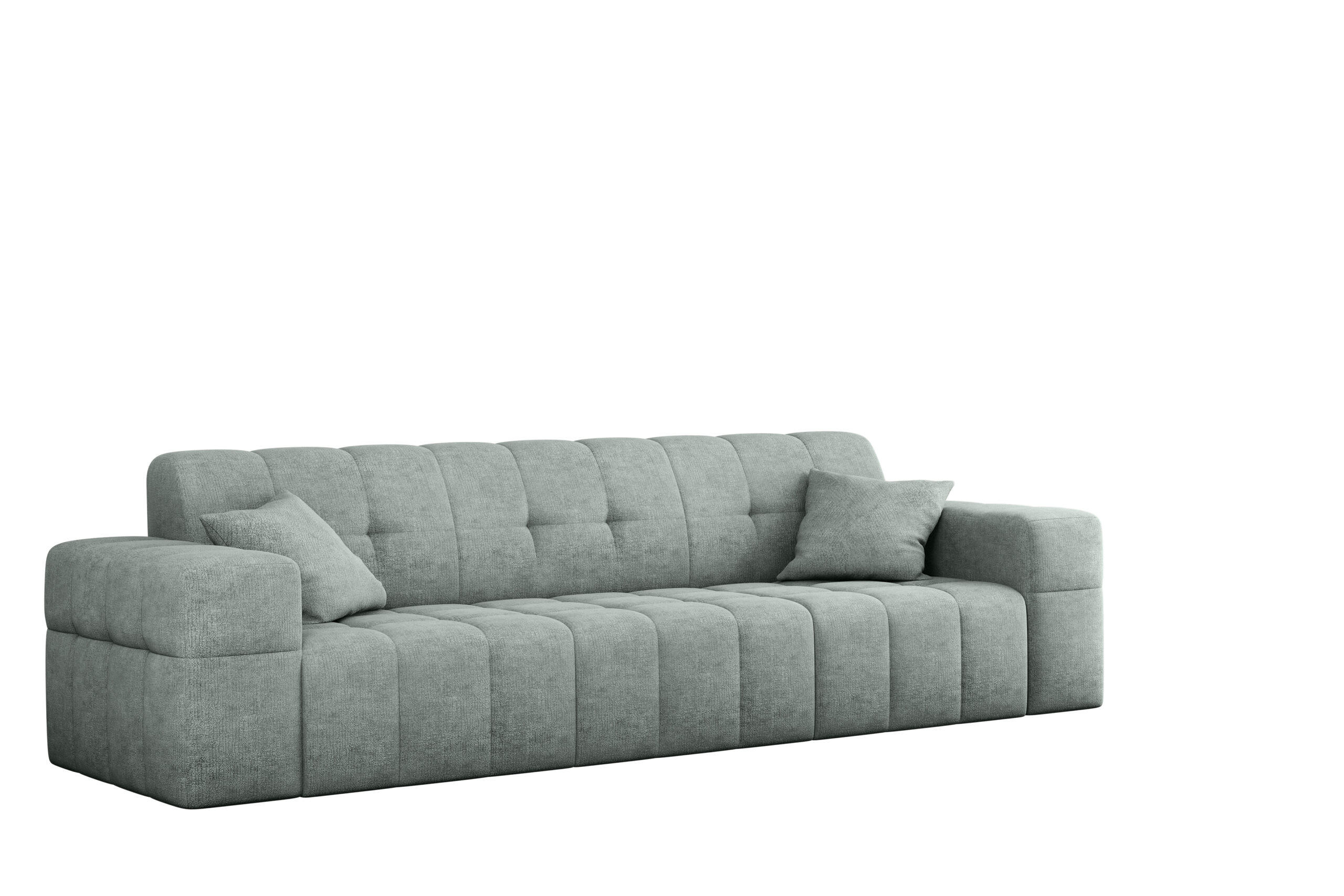 SOFA 3 Sitzer NIMES Stoff Perfect Harmony Mintz - Mintgrün, Holz (245/82/92cm) - Kaiser Möbel