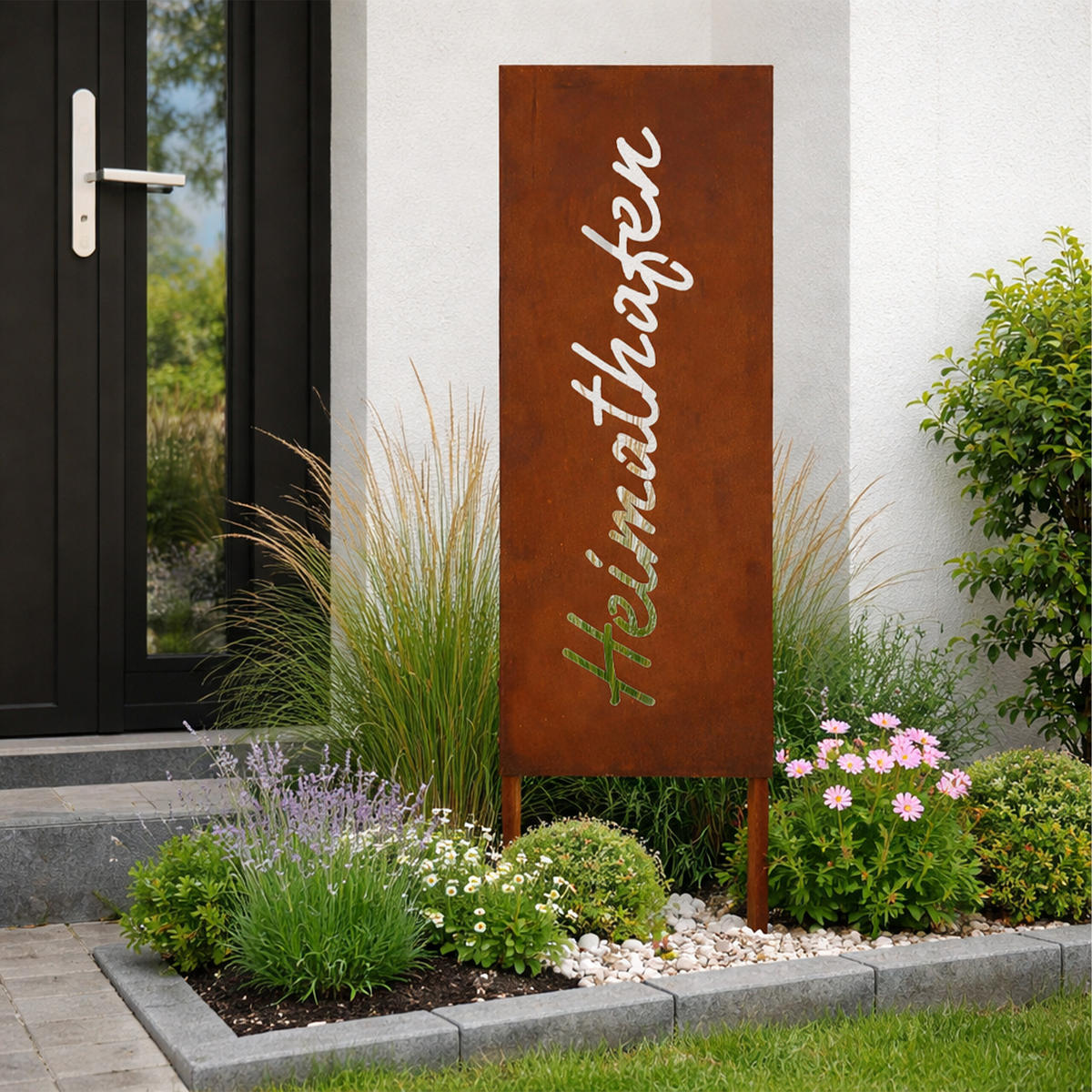 EDELROST-GARTENDEKO - Braun, Metall (1.5cm) - Relaxdays