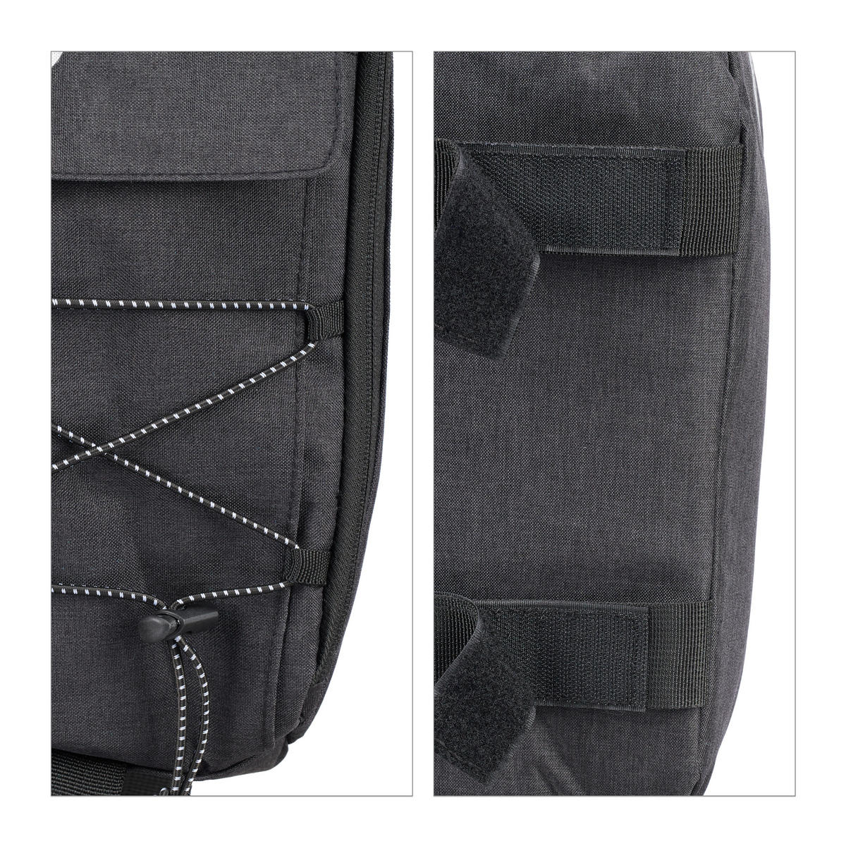 GEPÄCKTRÄGERTASCHE - Schwarz, Textil/Metall (16/15/38cm) - Relaxdays