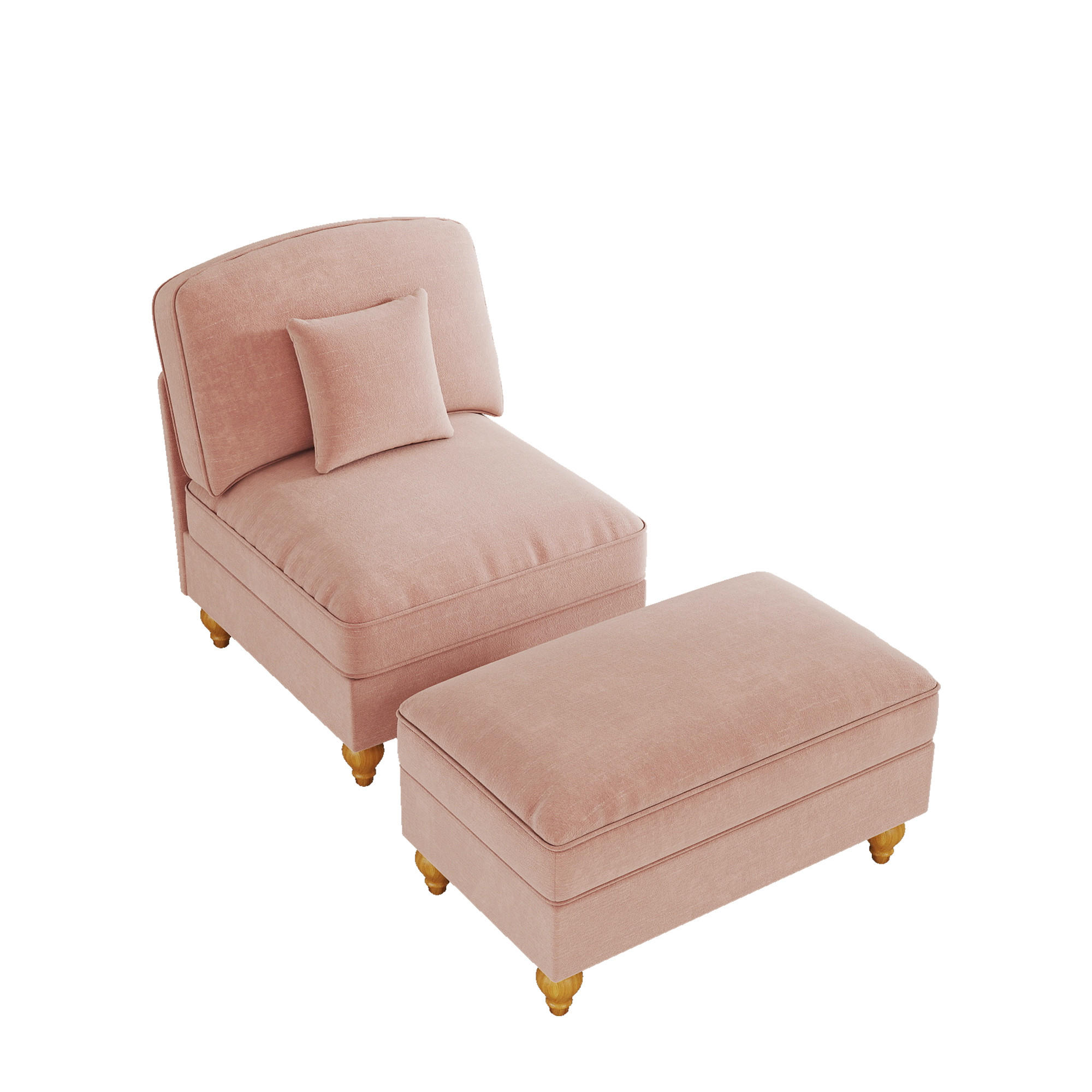 SESSEL DE-34420 mit Hocker Rosa - Pink, Holzwerkstoff (83.5/93/78cm) - ComfortXL
