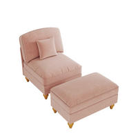 SESSEL DE-34420 mit Hocker Rosa - Pink, Holzwerkstoff (83.5/93/78cm) - ComfortXL
