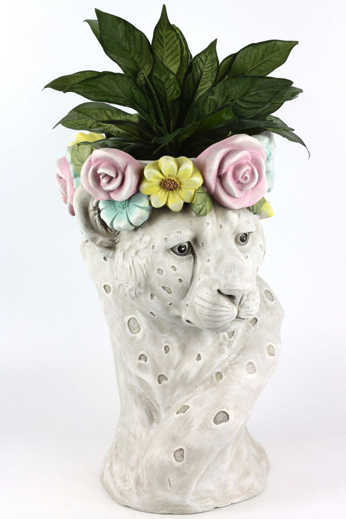 PFLANZTOPF Hippie Leo - Weiß, Kunststoff (28/42/24cm) - FURNARO