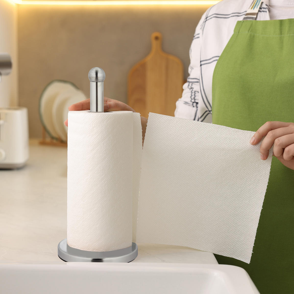 KÜCHENROLLENHALTER - Silberfarben, Metall (15/35/15cm) - Relaxdays