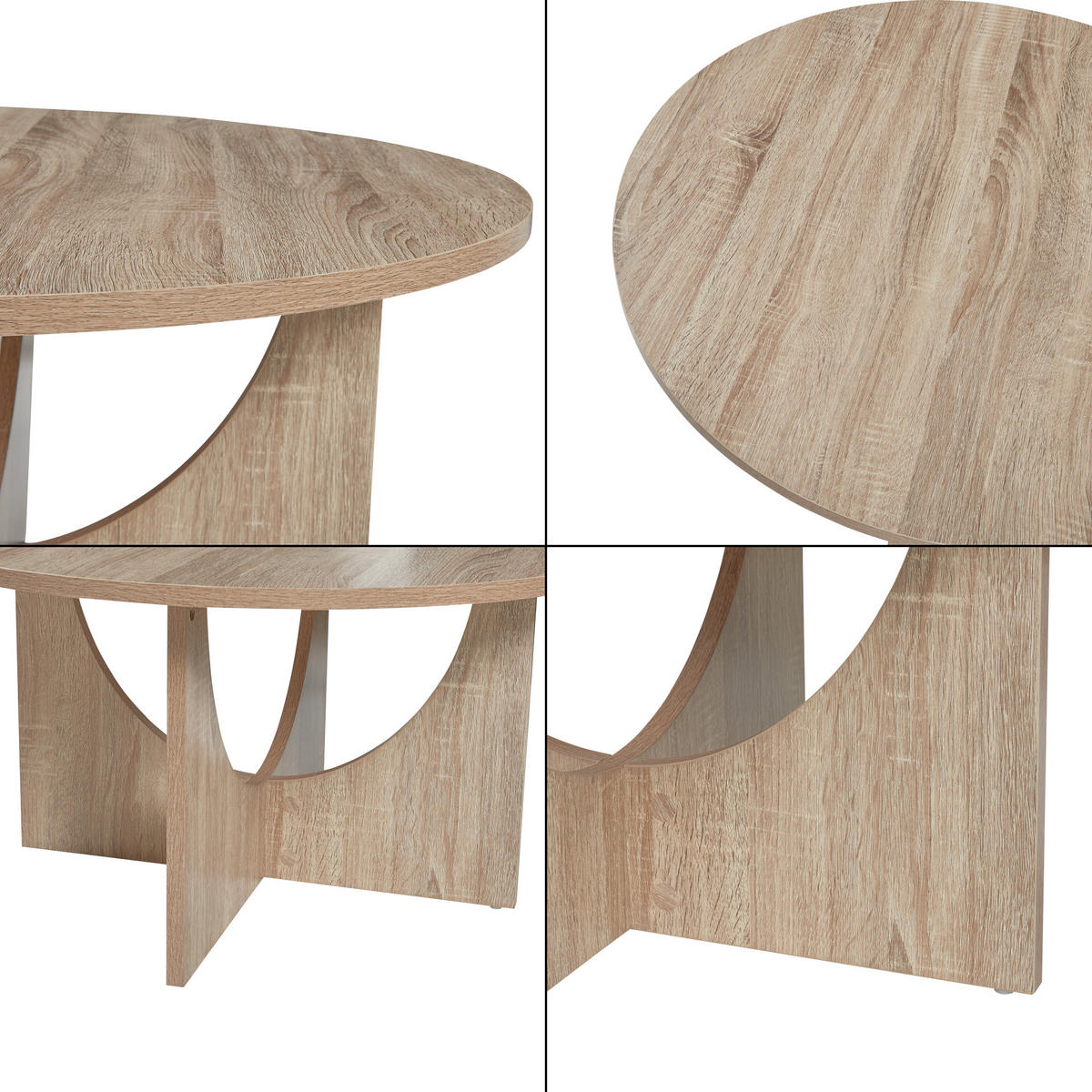 COUCHTISCH Rindal 80/42 cm - Eichefarben, Holzwerkstoff (80/80/41.5cm) - [en.casa]