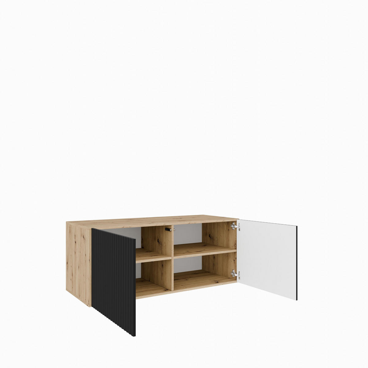 LOWBOARD VAREN 100/41/40 cm, Hängender TV-Schrank Eiche Artisan - Schwarz/Eiche Artisan, Holzwerkstoff (100/41/40cm) - MASSENO