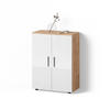 MIDISCHRANK Ronco Weiß Hochglanz/Goldkraft Eiche 60 x 81 cm - Weiß Hochglanz/Eiche Wotan, Holzwerkstoff (60/81/30cm) - Livinity®