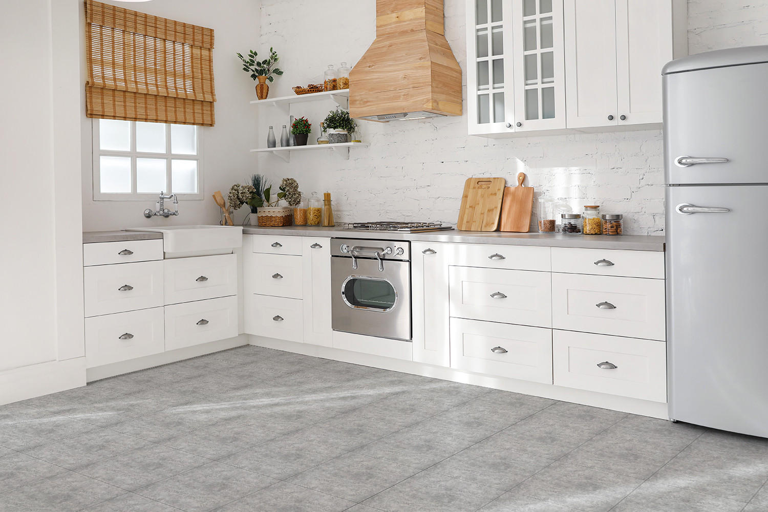 FLIESENAUFKLEBER 9 Stück 30x30 cm selbstklebend Grauer Beton - Grau, Textil (30/1.6/30cm) - TULUP